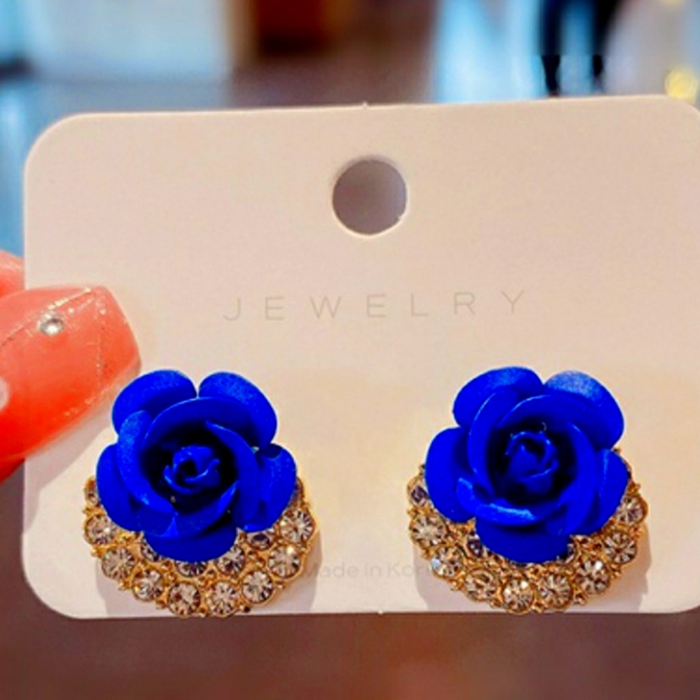 Fashion earring rose studs